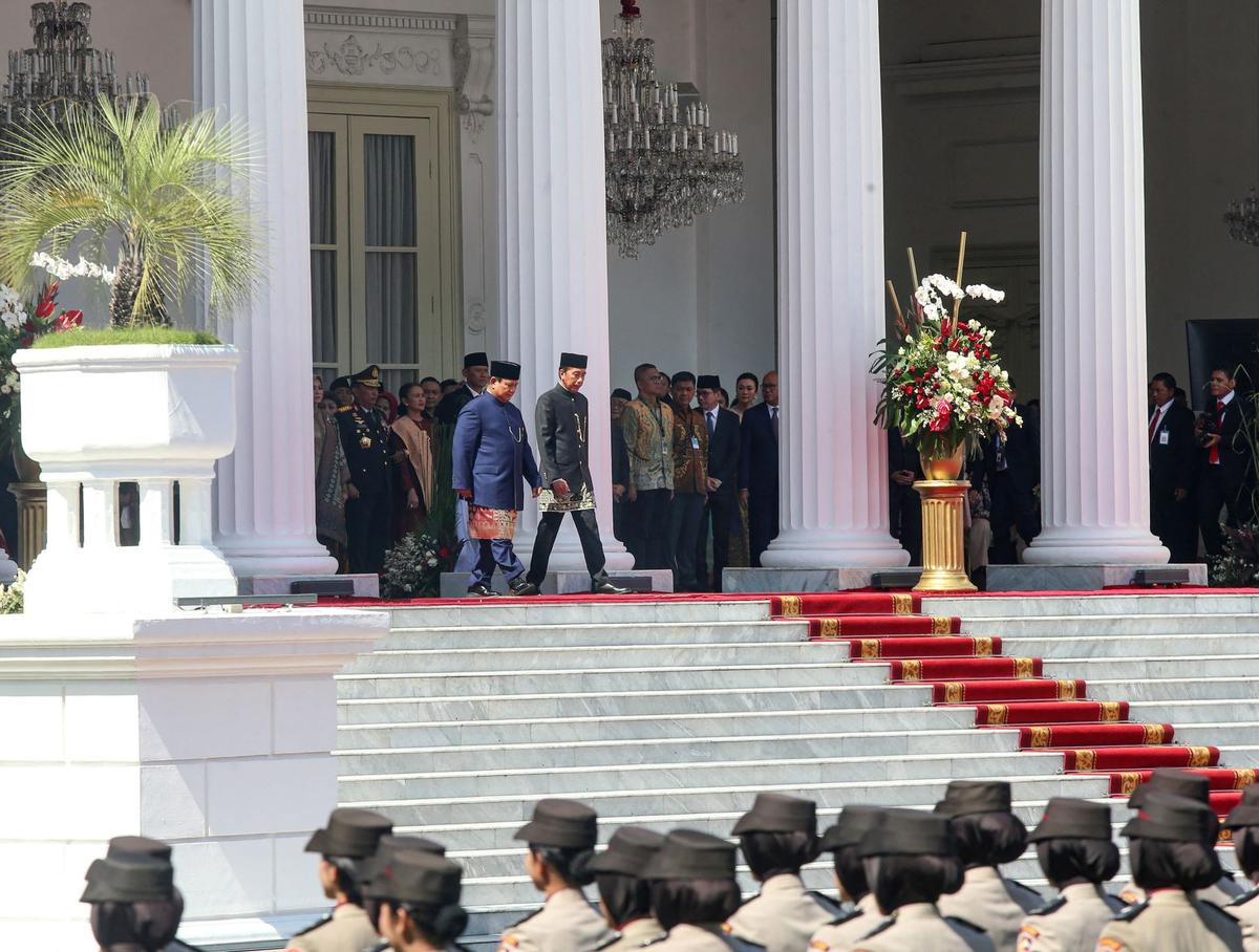 Jokowi sambut Presiden Prabowo di Istana Merdeka