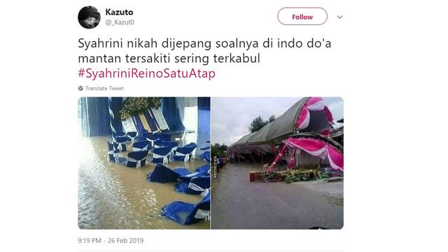Cuitan Warganet soal Pernikahan Syahrini - Reino Barack (Twitter)