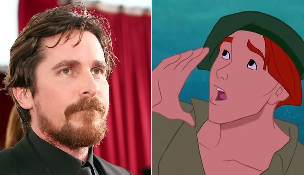 Christian Bale adalah pengisi Thomas dalam film Pocahontas. (Getty/Disney/Cosmopolitan)