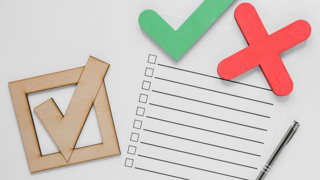 Ilustrasi daftar, hal benar dan salah, prioritas