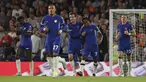 Penyerang Chelsea, Raheem Sterling (kedua kanan) melakukan selebrasi setelah mencetak gol ke gawang Luton Town pada pertandingan lanjutan Liga Inggris di stadion Stamford Bridge di London, Sabtu, 26 Agustus 2023.(AP Photo/Ian Walton)