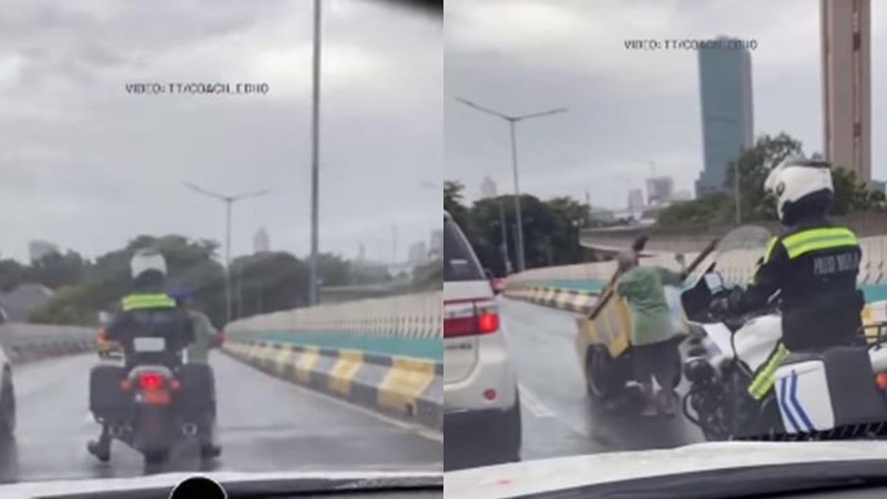 Bukan Jenderal atau Pejabat, Moge Pengawal PM TNI ini Kawal Pria Tua Pendorong Gerobak di Jalan Raya Jadi Sorotan
