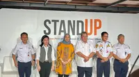 Konferensi pers kampanye “Stand Up Melawan Pelecehan Seksual di Transportasi Umum” digelar pada Kamis, 16 Maret 2023. (Dok. Liputan6.com/Dyra Daniera)