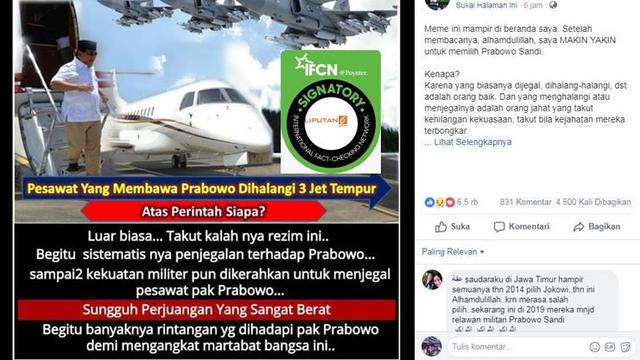 [Cek Fakta] Pesawat Prabowo Subianto