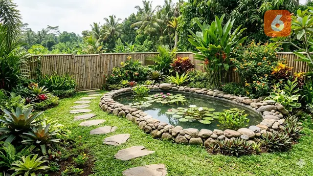 Ide Kolam Kecil di Sudut Halaman Dekat Pagar
