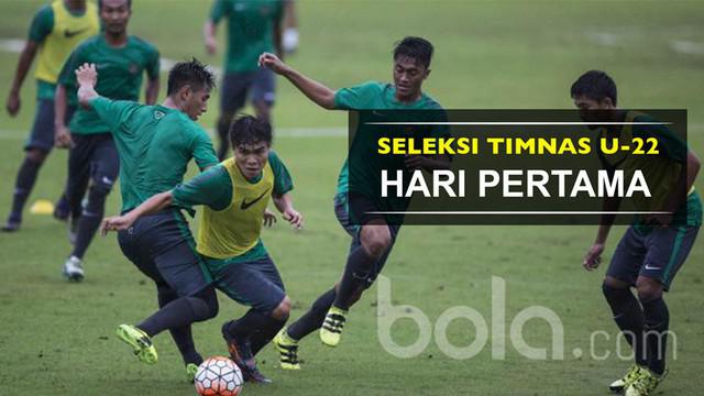 Hari pertama seleksi Timnas U-22 Indonesia yang berlangsung lapangan sekolah Pelita Harapan, Karawaci.