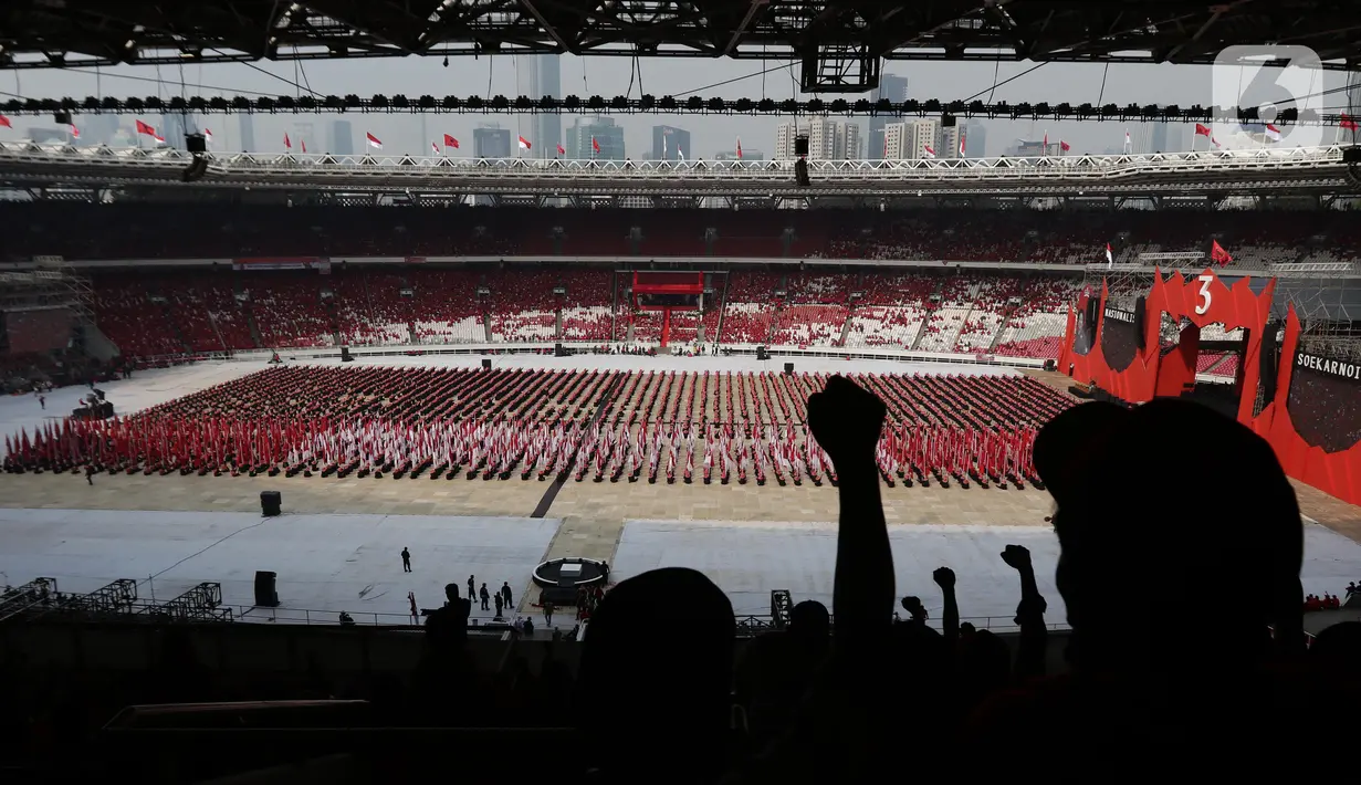 Bulan Bung Karno 2023 mempunyai tema besar yakni 'Kepalkan Tangan Persatuan untuk Indonesia Raya'. (Liputan6.com/Helmi Fithriansyah)