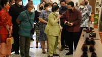 Presiden Kelima Indonesia Megawati Soekarnoputri meninjau Gedung Sarinah yang baru rampung direnovasi, Senin (13/6/2022). Kunjungan Megawati ini didampingi oleh Menteri BUMN, Erick Thohir. (Dok BUMN)