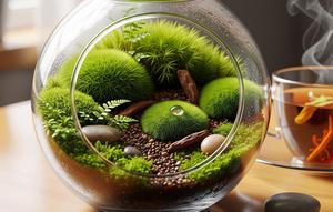 Lumut dan Terrarium Mini yang Bisa Jadi Media Relaksasi Sederhana di Rumah (Gemini AI)