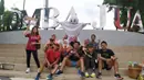 Ia juga menyapa masyarakat semarang yang tengah berolahraga di lapangan Tri Lomba Juang. (Procomm Surya Citra Media)