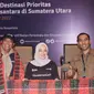 Direktur Pemasaran Pariwisata Nusantara Kemenparekraf, Dwi Marhen Yono (kanan) dan Chief Operating Officer Mister Aladin, Nitha Sudewo (tengah) dalam acara Misi Penjualan Destinasi Prioritas di Medan, Sumut, Rabu (12/10/2022). (Ist)