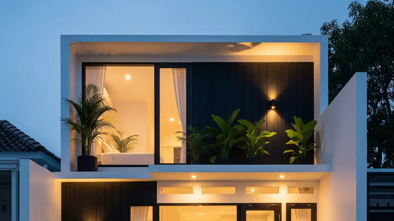 9 Desain Rumah Kecil Minimalis Kombinasi Warna Putih dan Hitam, Elegan di Lahan Terbatas