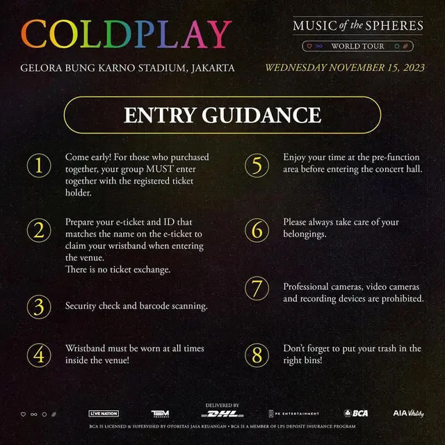 Tata Tertin konser Coldplay di Jakarta. (Instagram @pkentertainment.id)