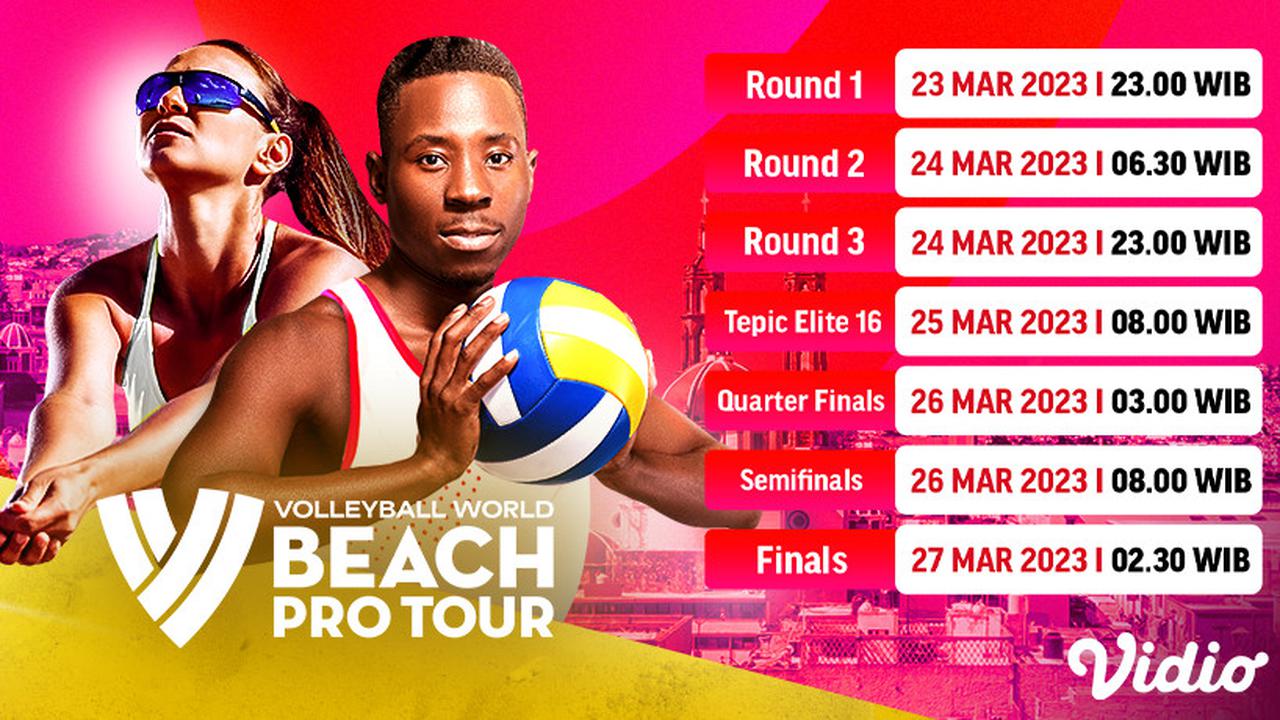 Jadwal Volleyball Beach Pro World Tour 2023, Putaran 1 sampai Final Live Vidio 23-27 Maret