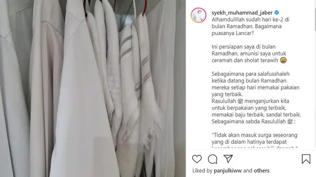 Unggahan Syekh Muhammad Jaber. (Instagram/ syekh_muhammad_jaber)