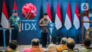 Wakil Presiden Ma'ruf Amin memberikan paparan dalam acara pembukaan perdagangan Bursa Efek Indonesia (BEI) tahun 2024 di Jakarta, Selasa (2/1/2024). (Liputan6.com/Faizal Fanani)