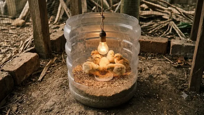 Cara Membuat Brooder Anak Ayam dari Galon Bekas agar Tetap Hangat, Solusi Hemat Peternak Rumahan