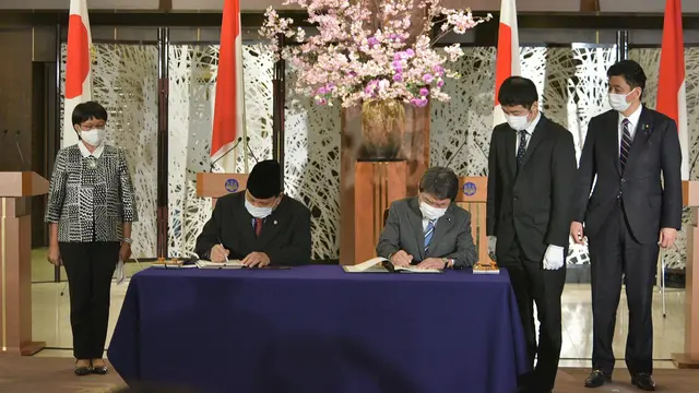 Pertemuan antara Menlu Retno Marsudi dan Menhan Prabowo Subianto dengan Menlu Motegi Toshimitsu dan Menhan Kishi Nobuo dalam kunjungan ke Jepang. (Foto: Twitter/ @Menlu_RI)