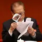 Mantan Presiden China Jiang Zemin dalam Kongres Partai Komunis China pada Oktober 2017 (AP Photo)