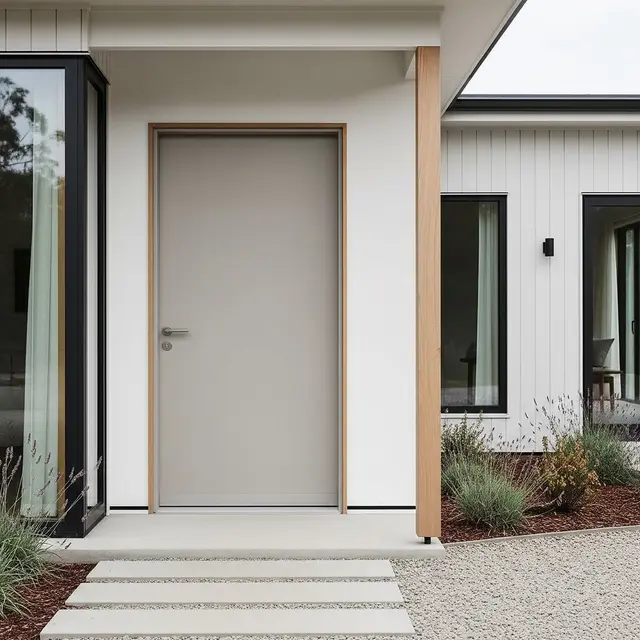Gambar Rumah Minimalis dengan Pintu Anti Ular yang Estetik (Image by Gemini AI)