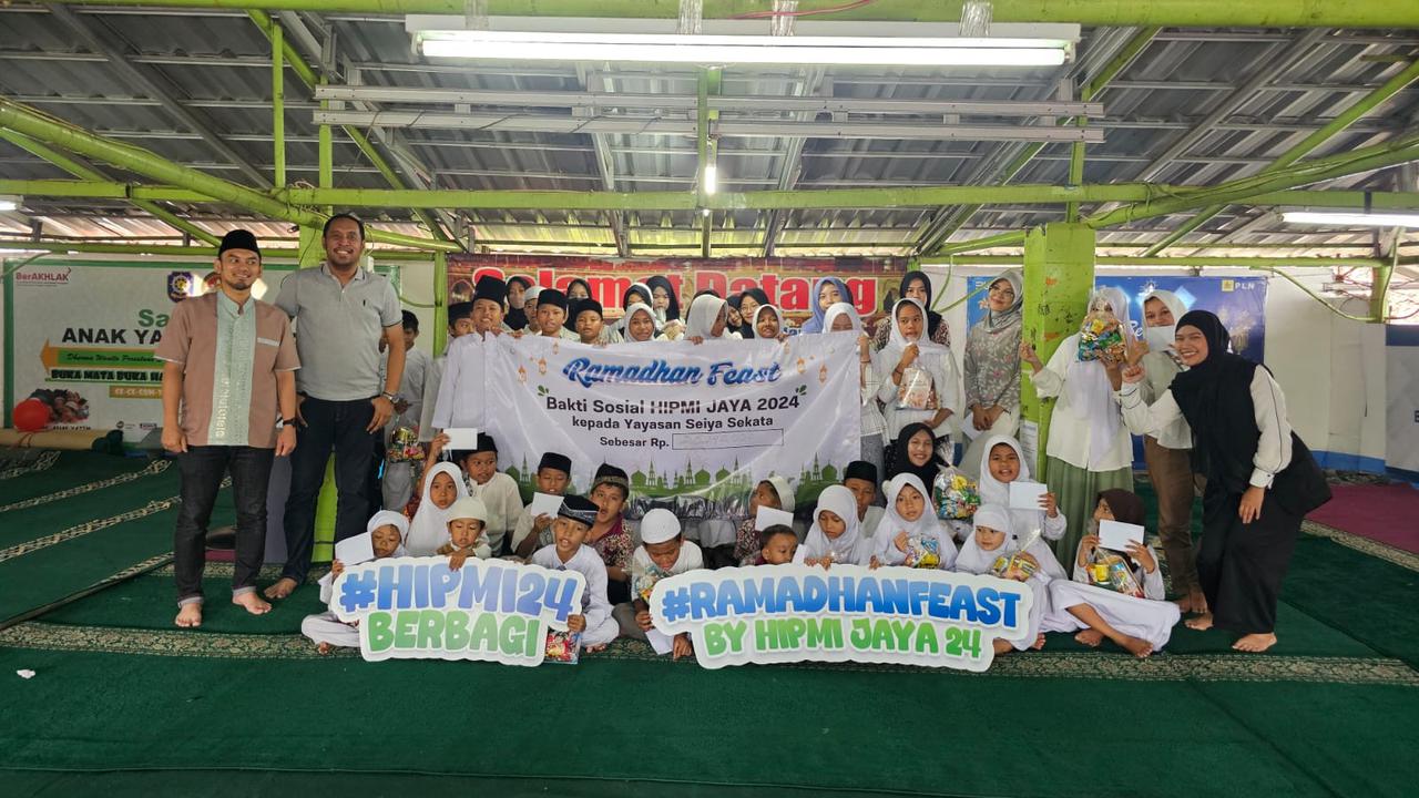 HIPMI Jaya kembali menunjukkan kepeduliannya dengan menggelar kegiatan santunan bagi anak-anak panti asuhan Yayasan Seia Sekata, Jakarta Timur pada Senin 24 Maret 2025.