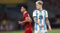 Pemain Argentina, Alejandro Garnacho&nbsp;saat laga FIFA Matchday melawan Timnas Indonesia di Stadion Utama Gelora Bung Karno (SUGBK), Senayan, Jakarta, Senin (19/06/2023). (Bola.com/Bagaskara Lazuardi)