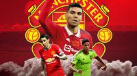 Manchester United - Raphael Varane, Casemiro, Angel di Maria (Bola.com/Erisa Febri/Adreanus Titus)