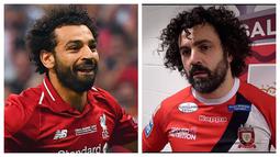 Rhys Williams. Atlet rugby berusia 41 tahun yang telah pensiun ini pernah bermain di klub Cardiff Blues mulai tahun 1998 hingga 2008 dan telah 44 kali memperkuat Timnas Wales. Wajahnya sangat mirip dengan bintang Liverpool, Mohamed Salah. (Foto: AFP/Gabriel Bouys)