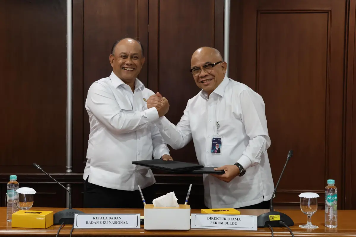 Perum Bulog dan Badan Gizi Nasional (BGN) menandatangani Nota Kesepahaman (MoU) untuk mempercepat pemenuhan gizi nasional. (Dok Bulog)