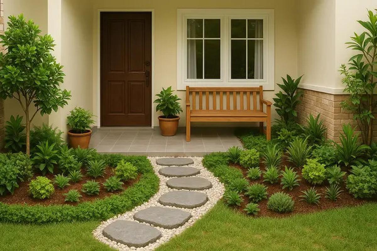 7 Inspirasi Teras Rumah Kecil dengan Taman Mini yang Cantik, Bikin Hunian Makin Sejuk dan Estetik