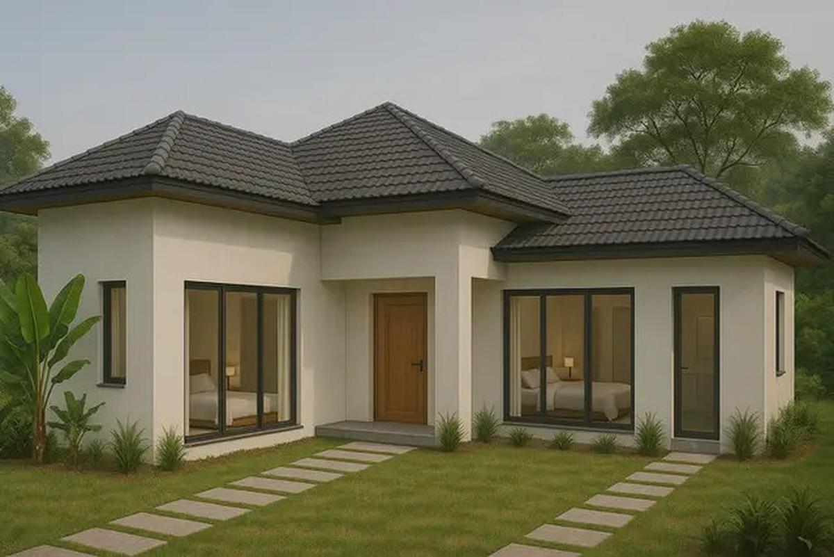 7 Desain Rumah L-Shape dengan 3 Kamar Tidur, Tampilkan Suasana Rapi