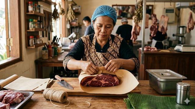 5. Lilitkan dengan Pembungkus yang Rapat tetapi Tidak Memeras Daging