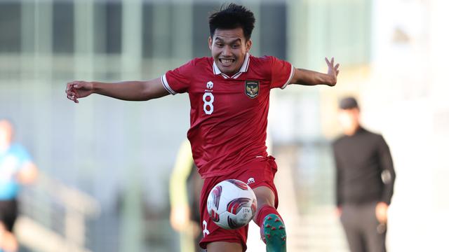 Winger Timnas Indonesia, Witan Sulaeman, ketika melawan Timnas Libya.