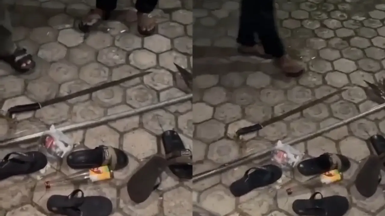 Barang bukti kasus tawuran di Lampung Timur