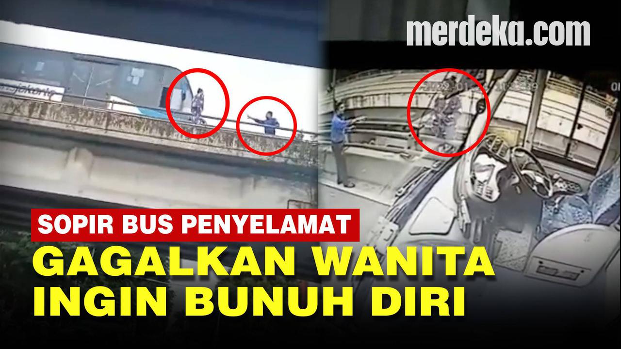 VIDEO: Sosok Sopir TransJakarta Penyelamatan Wanita Ingin Bunuh Diri di Jalan Layang