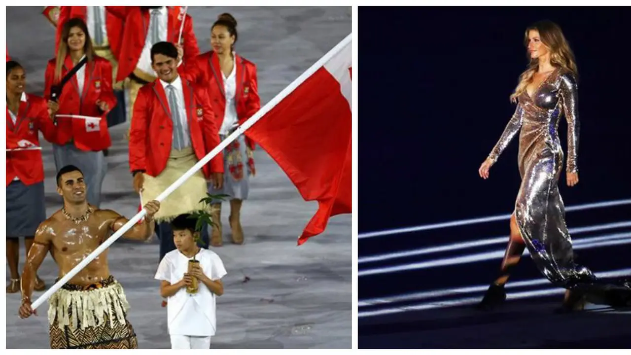 Supermodel cantik dan atlet berlumur baby oil mencuri perhatian di pembukaan Olimpiade 2016