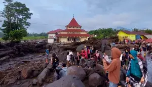 Banjir lahar dingin di kaki Gunung Marapi. (Liputan6.com/ ist)