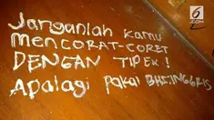 Masa-masa di sekolah disebut yang paling indah, banyak kejadian nyeleneh dilakukan. Salah satunya dengan mencoret-coret meja dengan alat tulis.