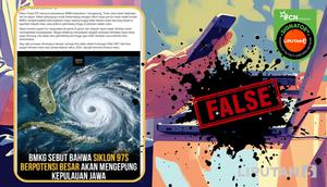 Penelusuran  klaim BMKG sebut Siklon 97S berpotensi besar kepung Kepulauan Jawa.