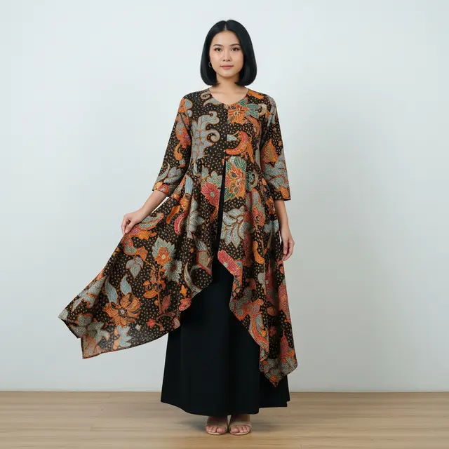 Batik Tunik Panjang untuk Menyamarkan Perut