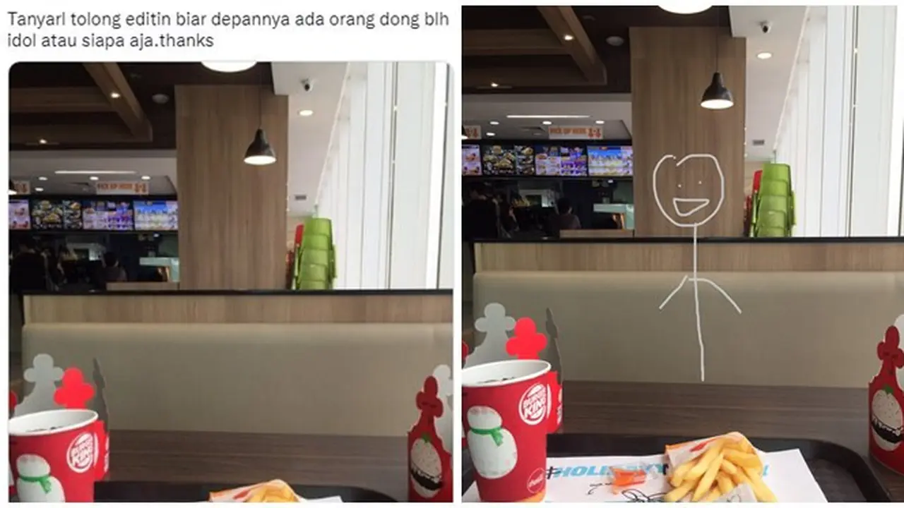 7 Editan Foto Netizen Agar Ada Teman Makan di Depannya Ini Bikin Geleng Kepala