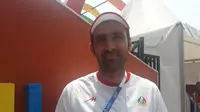 Kaboutari Taher, pelatih rowing Iran merasakan Idul Adha saat Asian Games 2018. (Liputan6.com / Luthfie Febrianto)