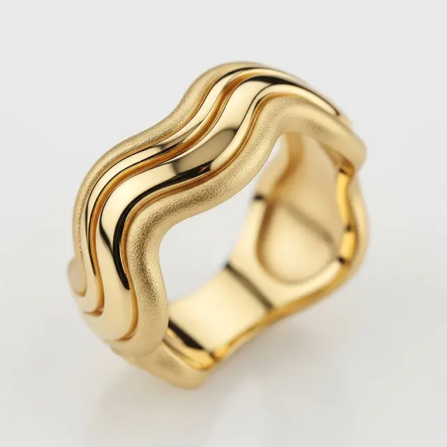 Cincin Emas 10 Gram Kombinasi Matte & Glossy Mewah
