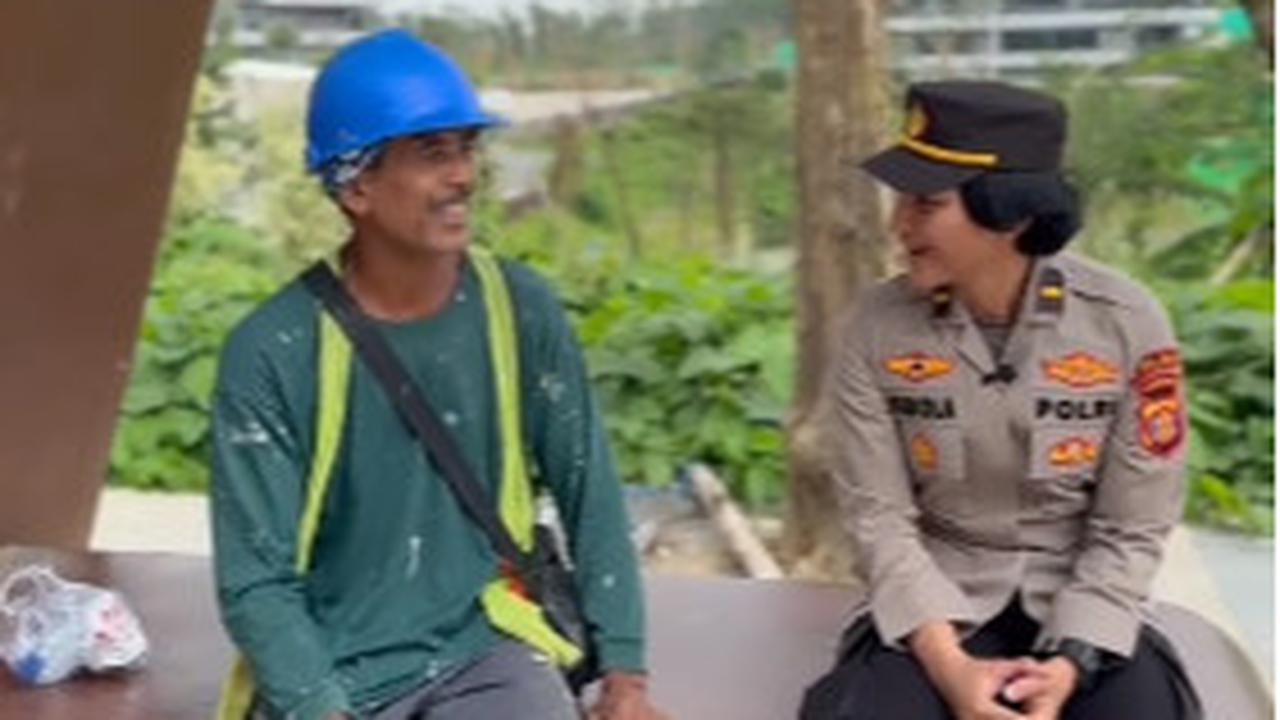 Ipda Fabiola Umaida Terharu dengar Suka Duka Kuli Bangunan di IKN 'Sehat Selalu Pak'