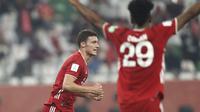 Benjamin Pavard mencetak gol tunggal kemenangan Bayern Munchen atas Tigres pada laga final Piala Dunia Antarklub 2020 di Education City Stadium, Jumat (12/2/2021) dini hari WIB. (AP Photo)