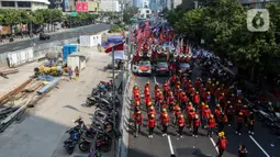 Mereka berasal dari gabungan beberapa aliansi buruh se-Indonesia. (Liputan6.com/Johan Tallo)