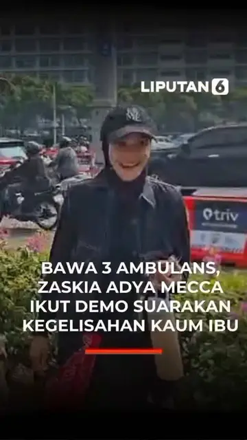 Bawa 3 Ambulans, Zaskia Adya Mecca Ikut Demo Suarakan Kegelisahan Kaum Ibu