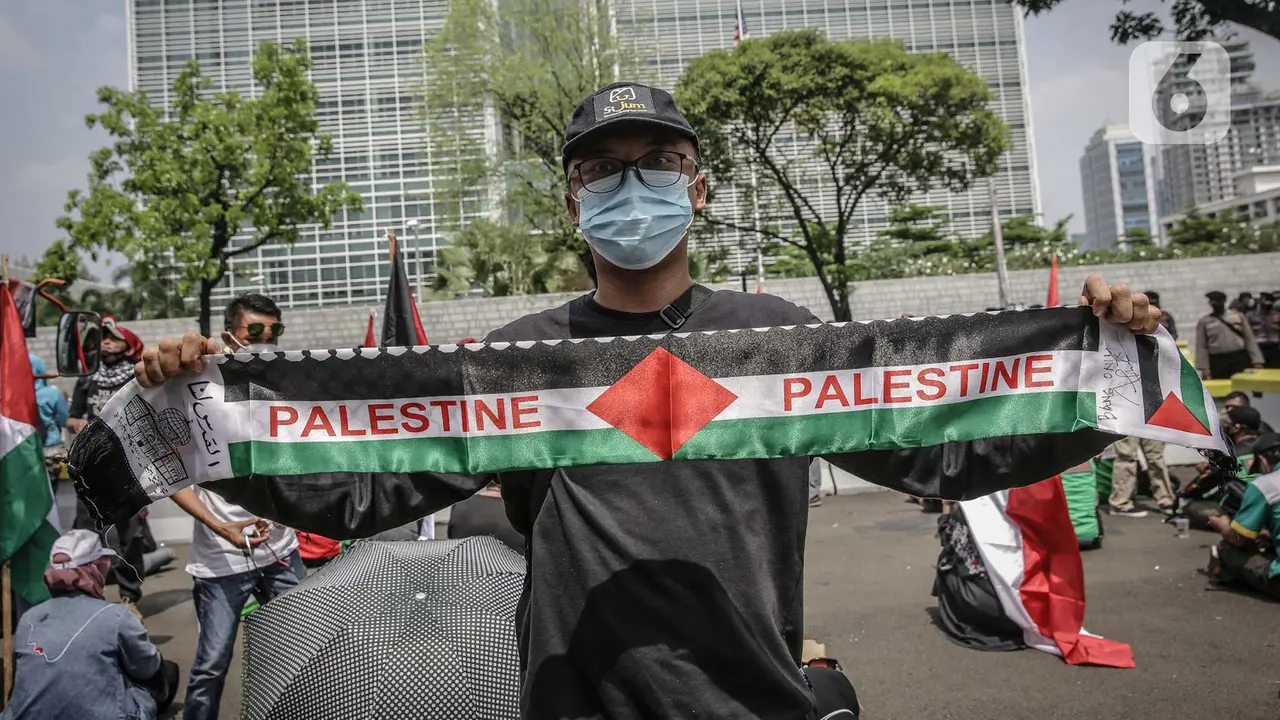 FOTO: Aksi Solidaritas Buruh untuk Rakyat Palestina