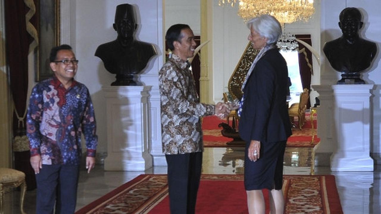Keakraban Jokowi dan petinggi IMF saat bertemu di Istana