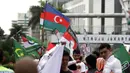 Aksi Pemuda Organisasi Kerjasama Islam menuntut pemerintah Armenia untuk menghentikan agresi militer dan upaya pencaplokan terhadap wilayah Azerbaijan, Jakarta, Senin (23/2/2015). (Liputan6.com/Faizal Fanani)